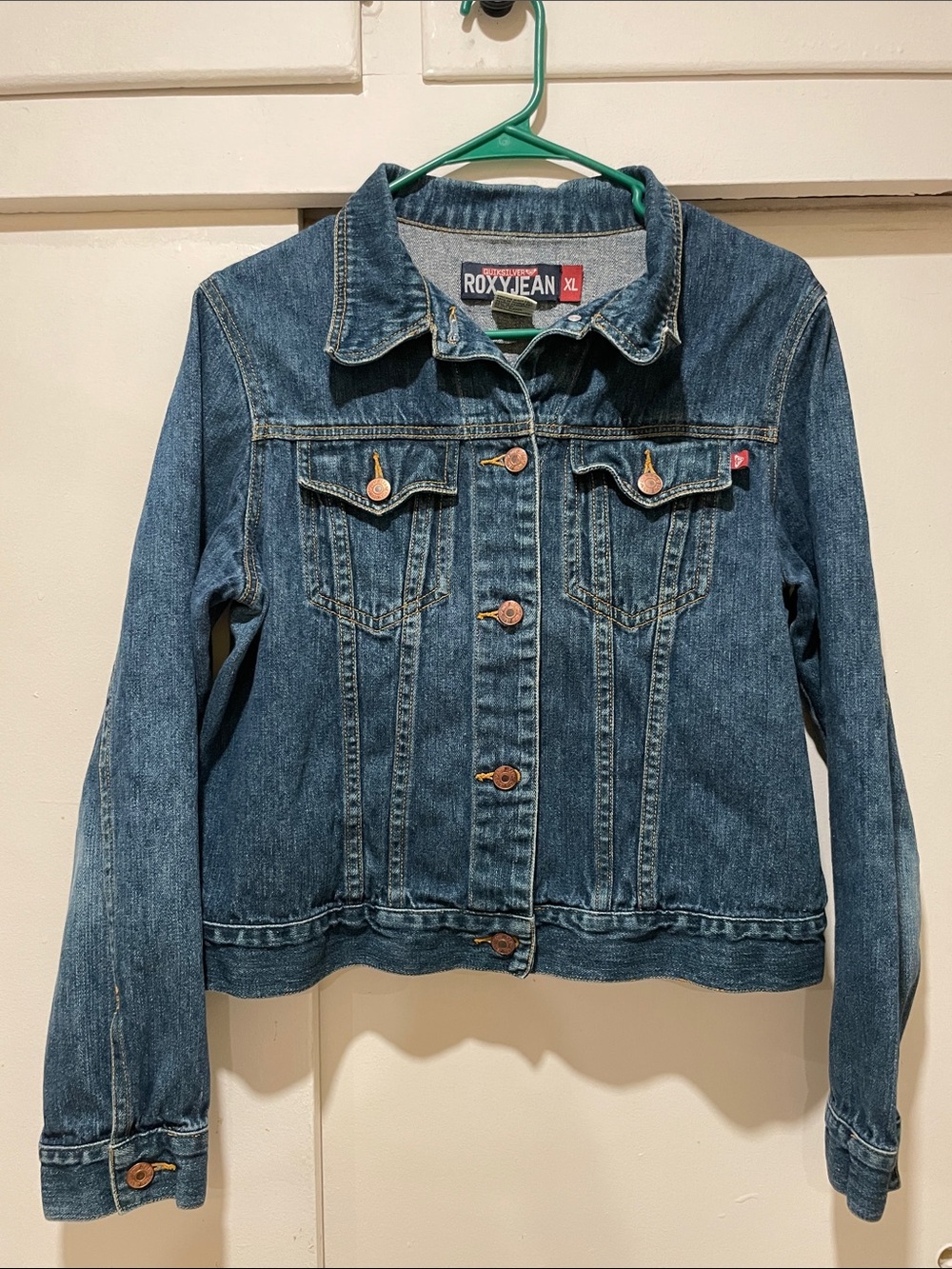 Vintage Y2K Roxy Denim Trucker Jacket Women Size XL